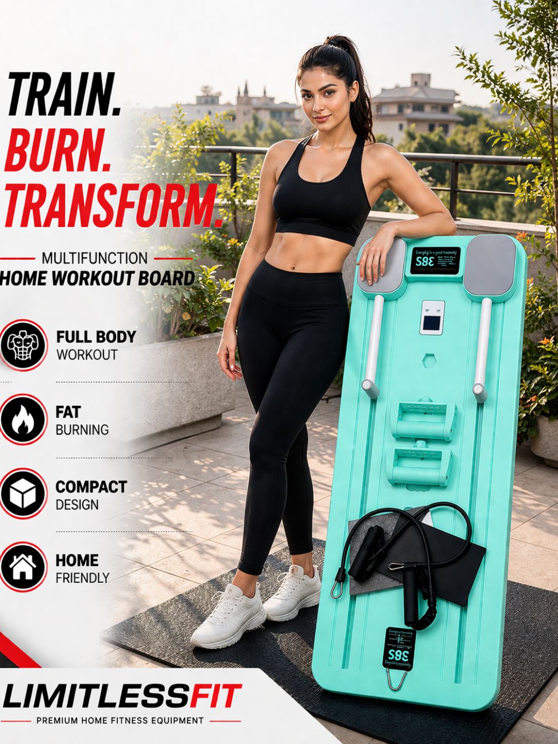 Import Quality Multifunctional Pilates Board Abdominal Exercise Push up Board 8IN1 - Automatic Rebound Full-Body Workout Machine for Men & Women