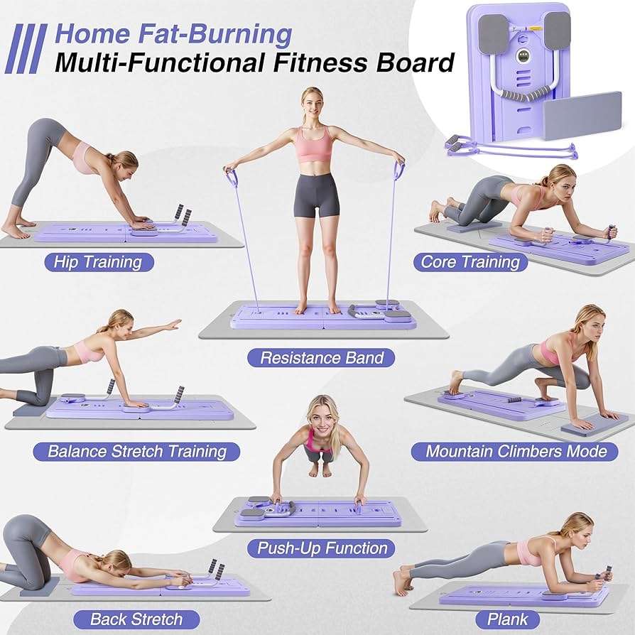 Import Quality Multifunctional Pilates Board Abdominal Exercise Push up Board 8IN1 - Automatic Rebound Full-Body Workout Machine for Men & Women