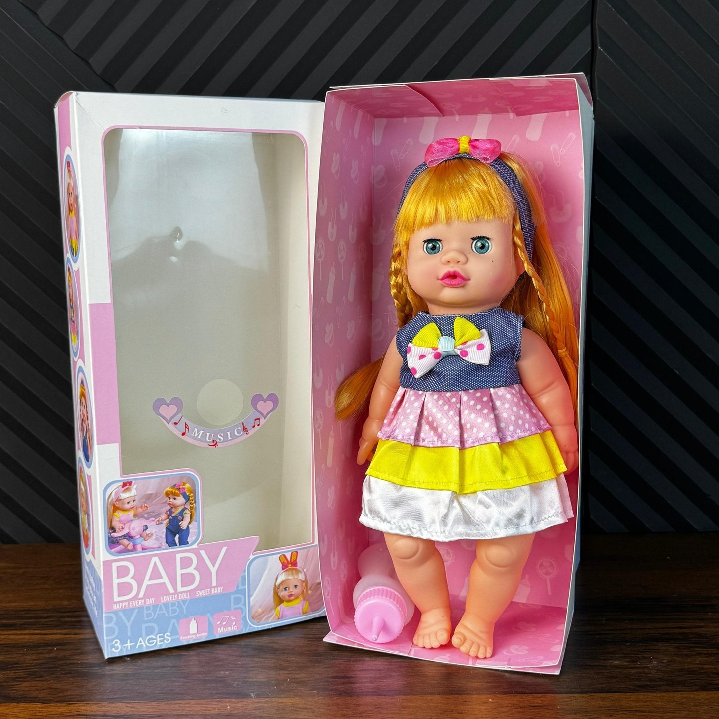 Baby Doll Happy Every Day with Feeding Bottle & Music