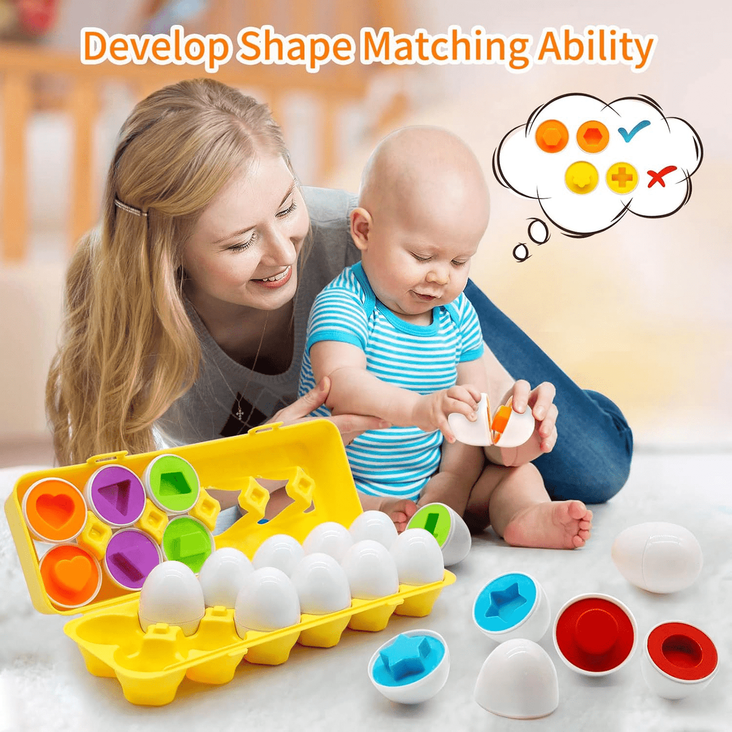 Children's Early Education Multi Shapes Eggs Toy