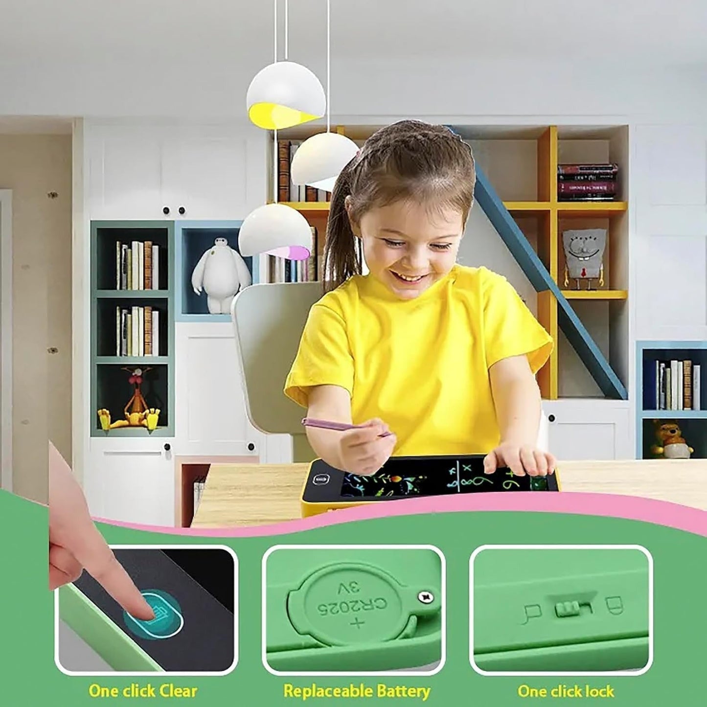 LCD Writing Tablet Pencil Box-Drawing Board Case with Erase Button
